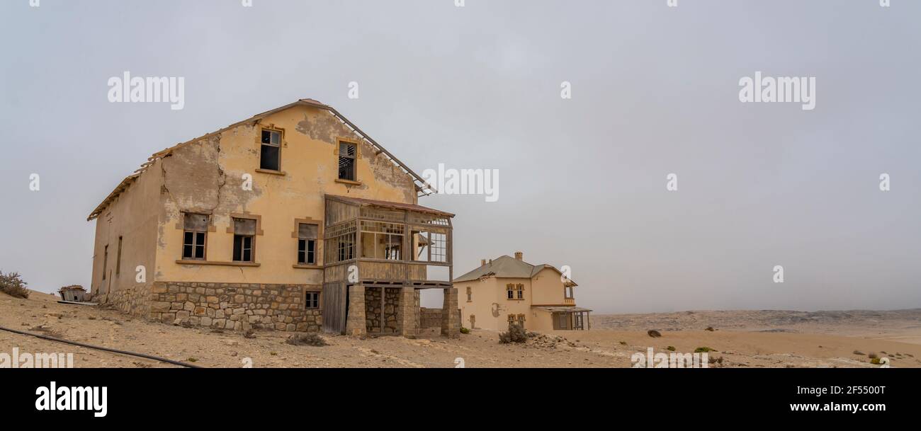 German Kolmanskop Kolmannskuppe Ghost Town in Namibia with the abandoned buildings in the