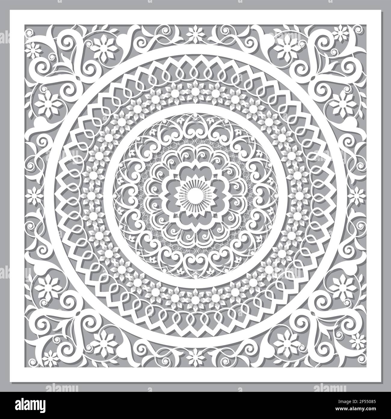 Traditional Moroccan vector openwork mandala design inspired by the old