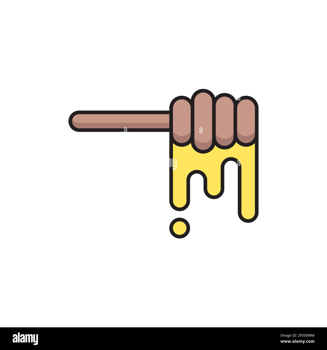 Honey dipper stick icon isolated on white background. Honey ladle. Set