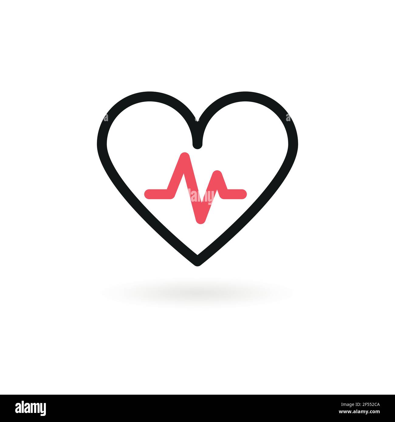 Heartbeat icon. Electrocardiogram, heart rhythm concept. Vector ...