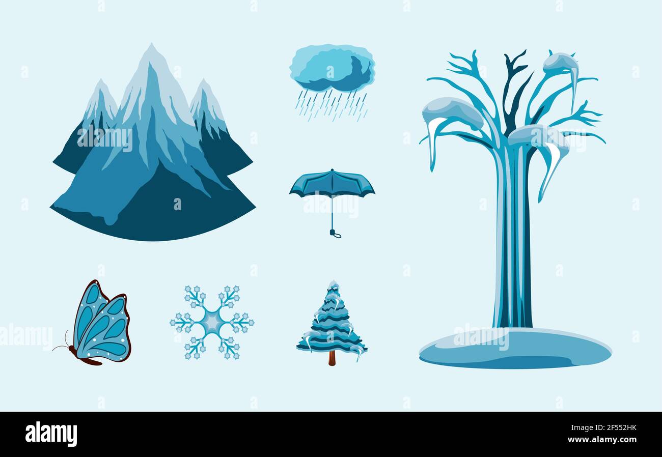 winter season set Stock Vector Image & Art - Alamy