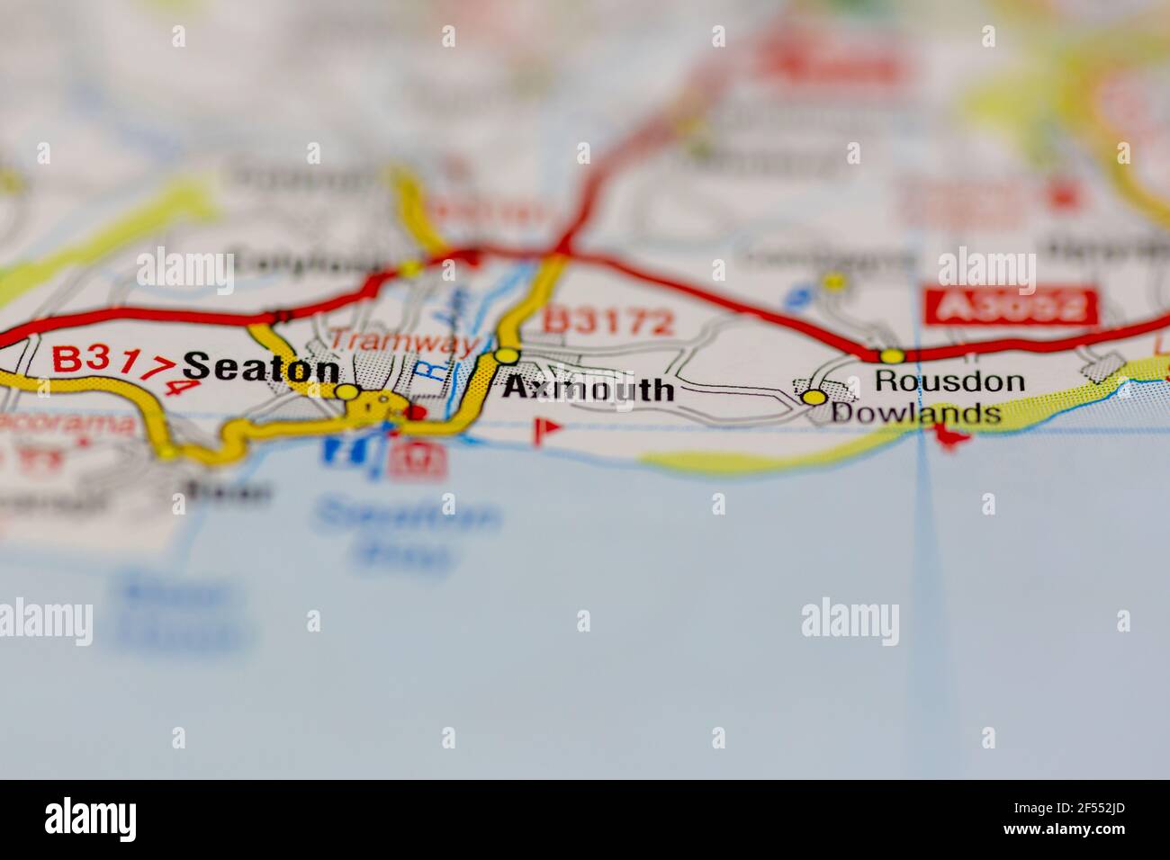 Axmouth Shown on a Geography map or road map Stock Photo - Alamy