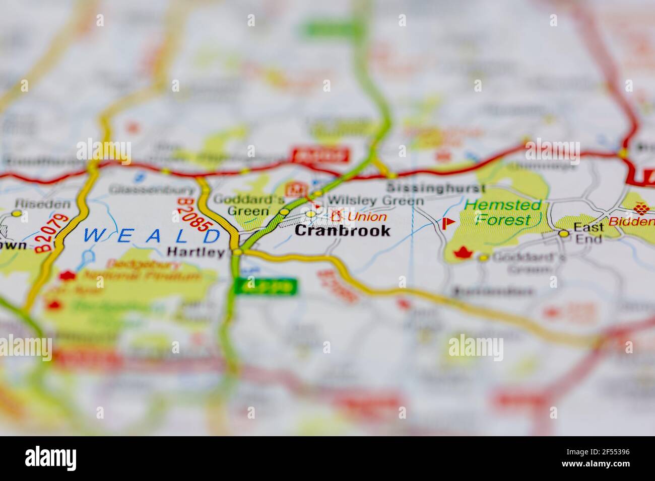 Cranbrook Shown on a Geography map or road map Stock Photo