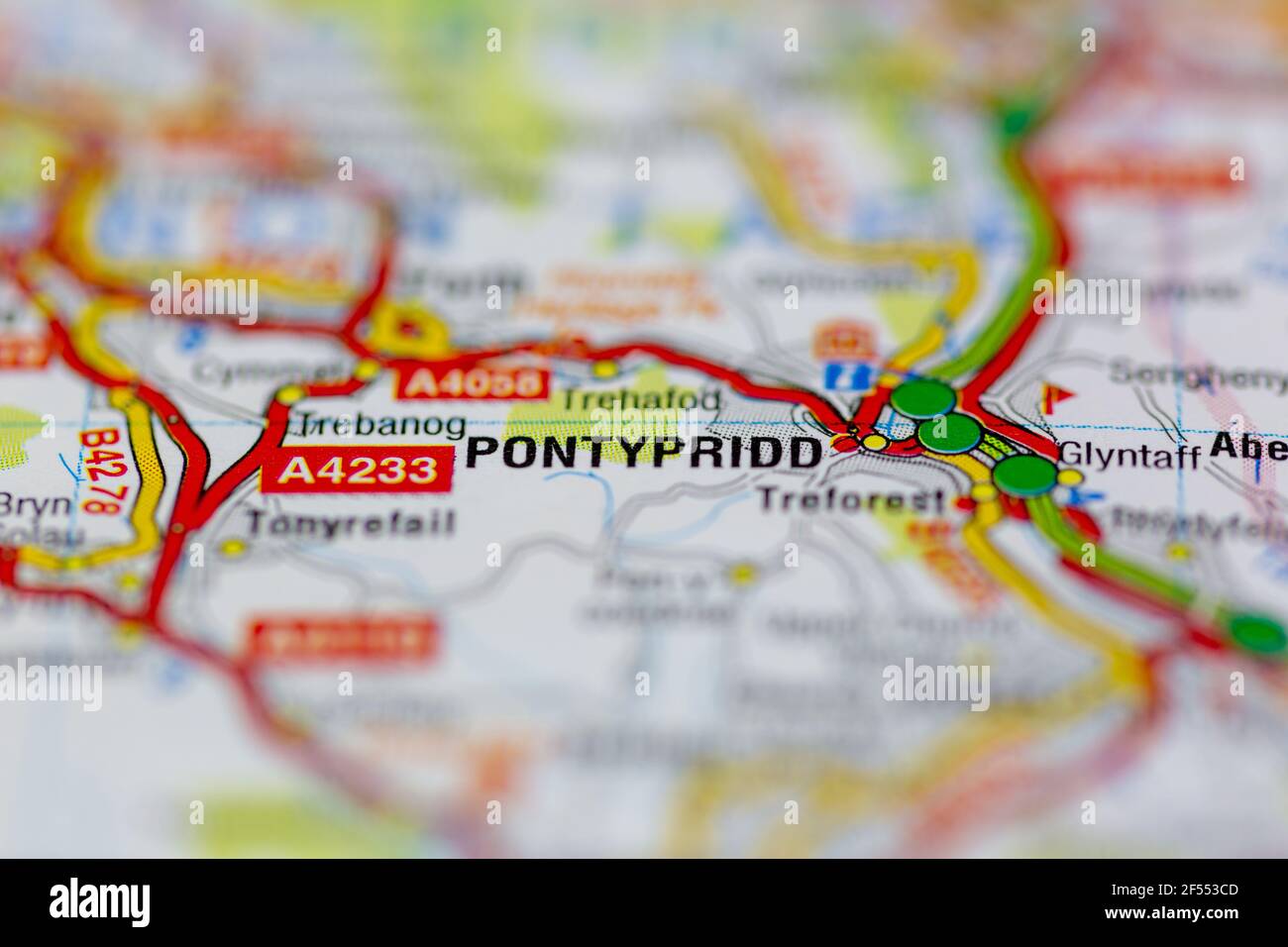 Pontypridd on a map hires stock photography and images Alamy