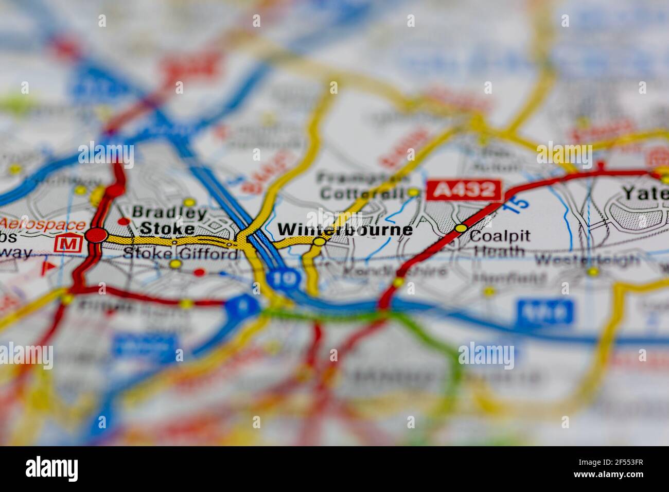 Winterbourne Shown on a Geography map or road map Stock Photo