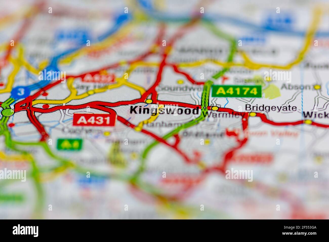 Kingswood Shown on a Geography map or road map Stock Photo Alamy