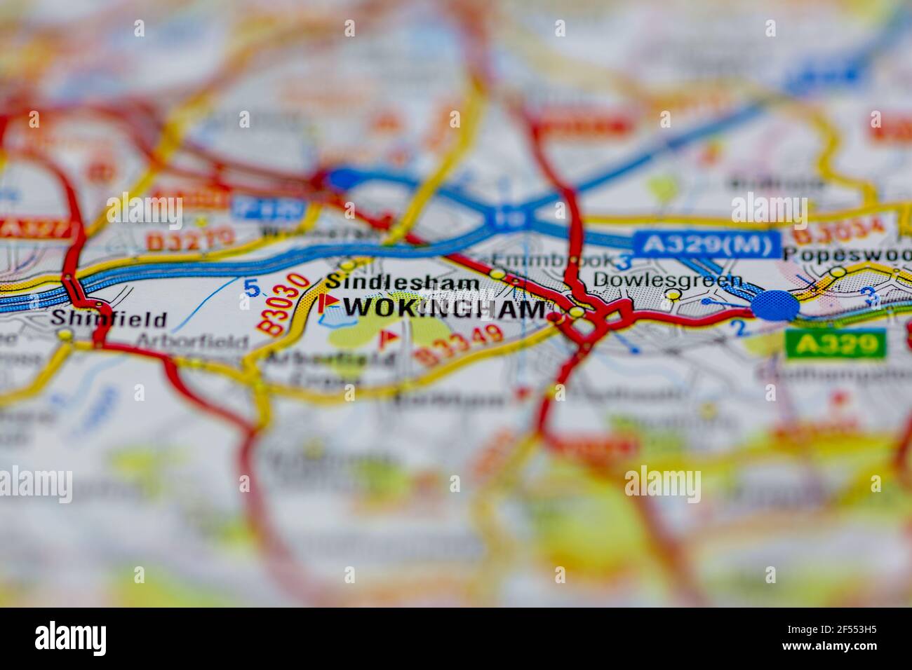 Wokingham Shown on a Geography map or road map Stock Photo Alamy