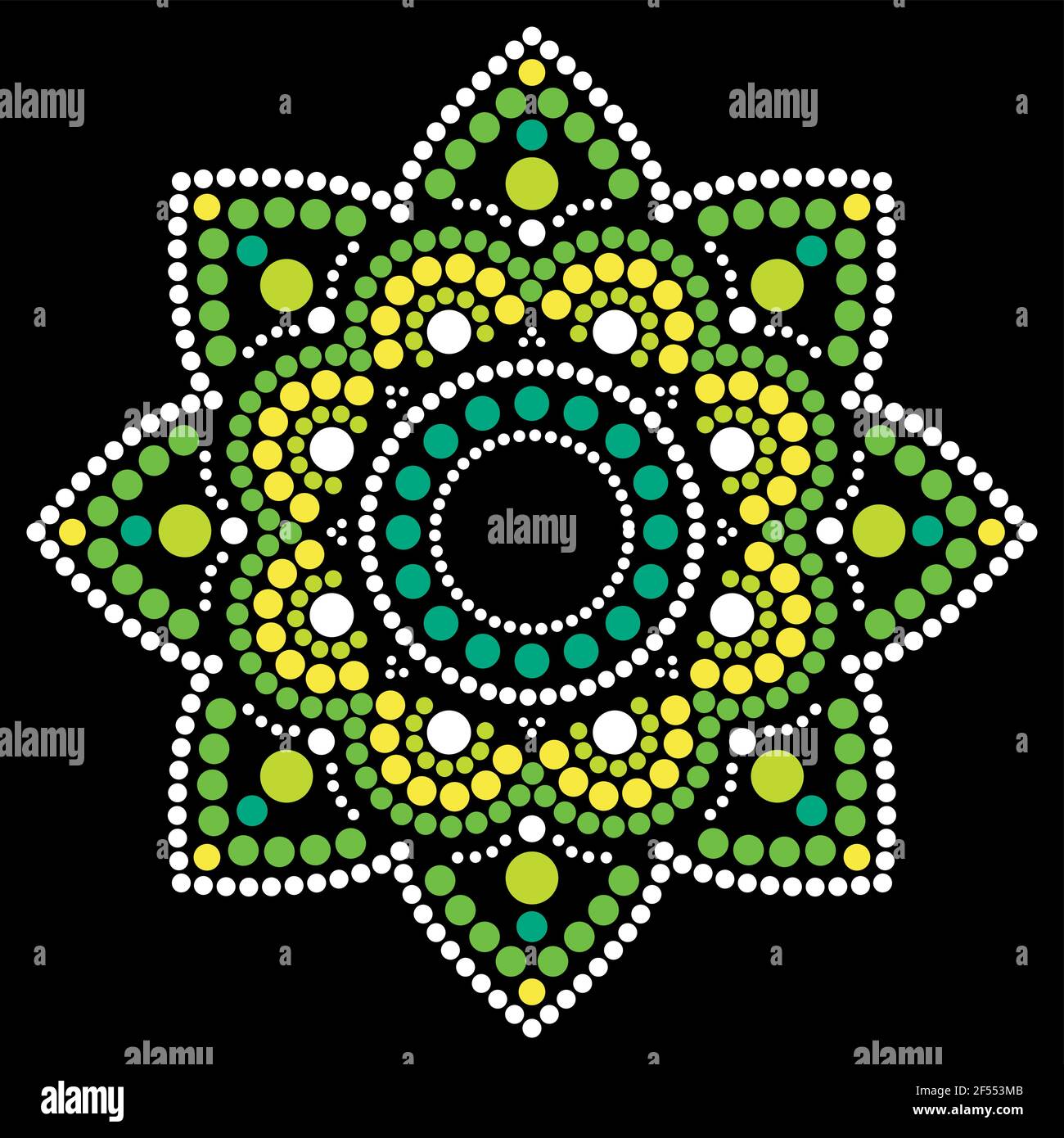 Dot painting vector ethnic mandala, traditional Aboriginal dot painting design, ethnic floral decoration from Australia Stock Vector