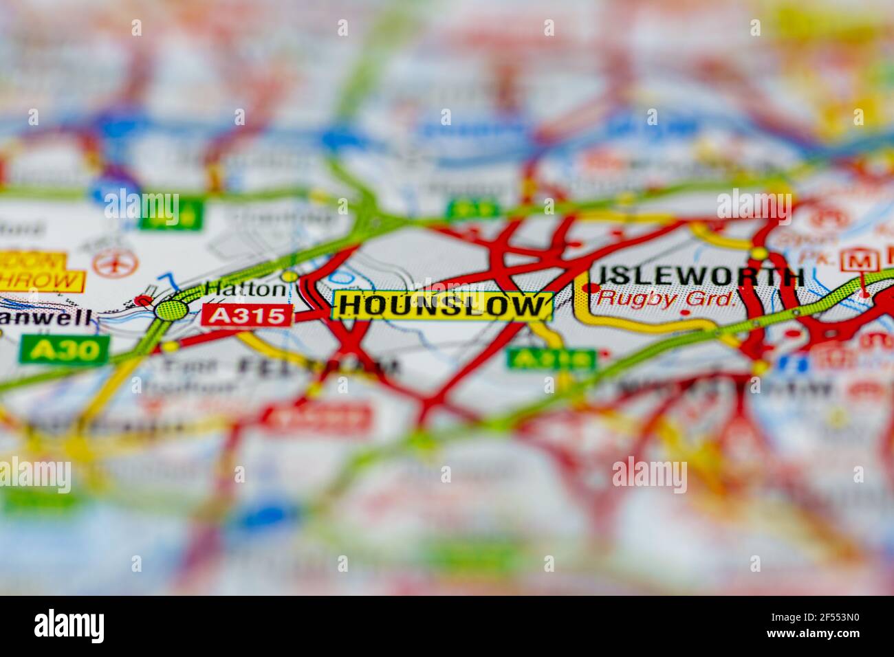 Hounslow Shown on a Geography map or road map Stock Photo - Alamy