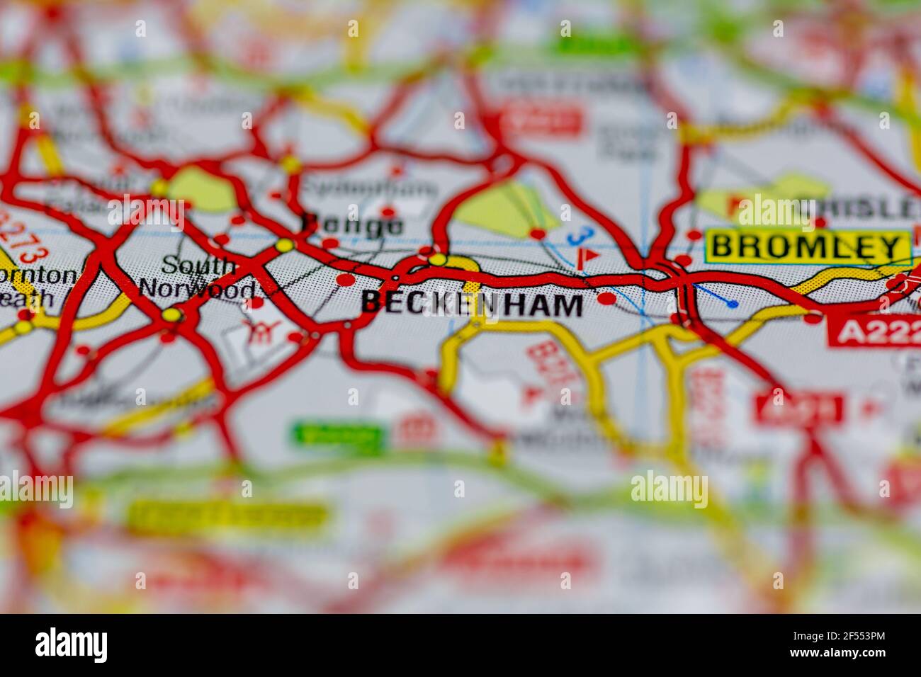 Beckenham Shown on a Geography map or road map Stock Photo