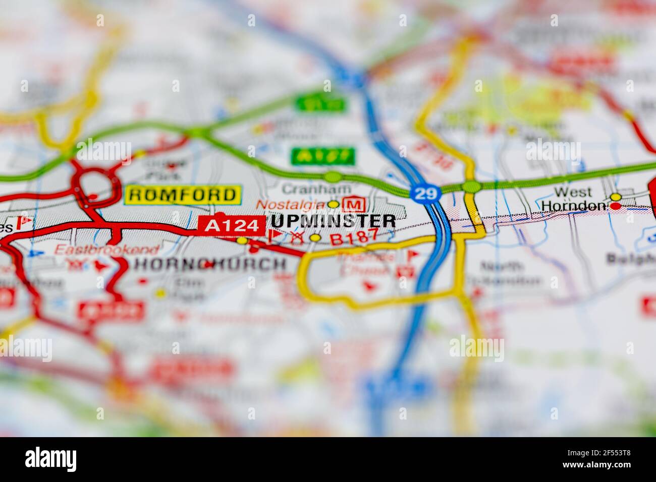 Upminster on a map hires stock photography and images Alamy