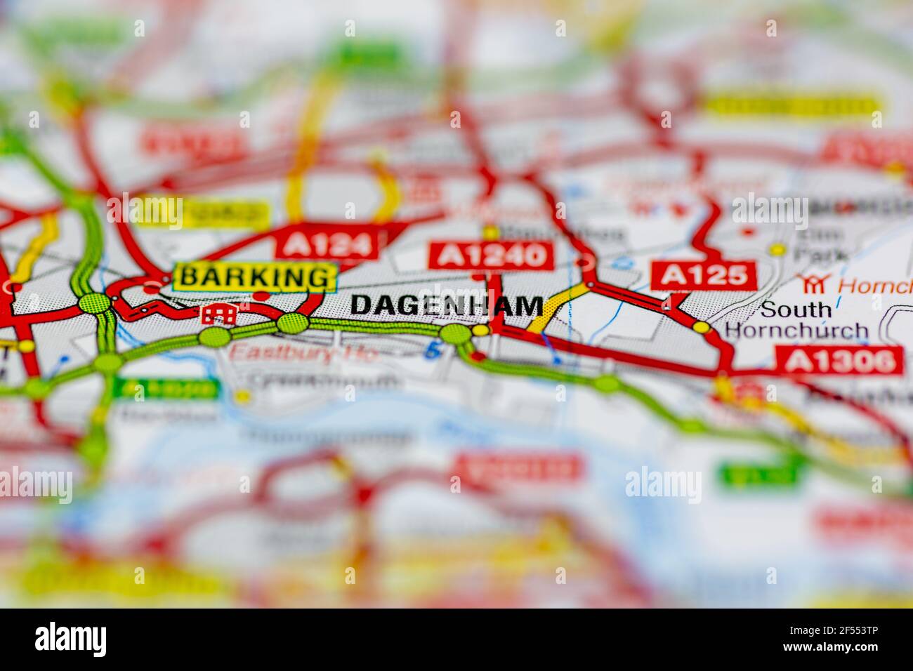 Dagenham Shown on a Geography map or road map Stock Photo