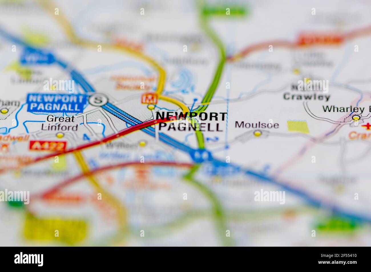 Newport Pagnell Shown on a Geography map or road map Stock Photo Alamy
