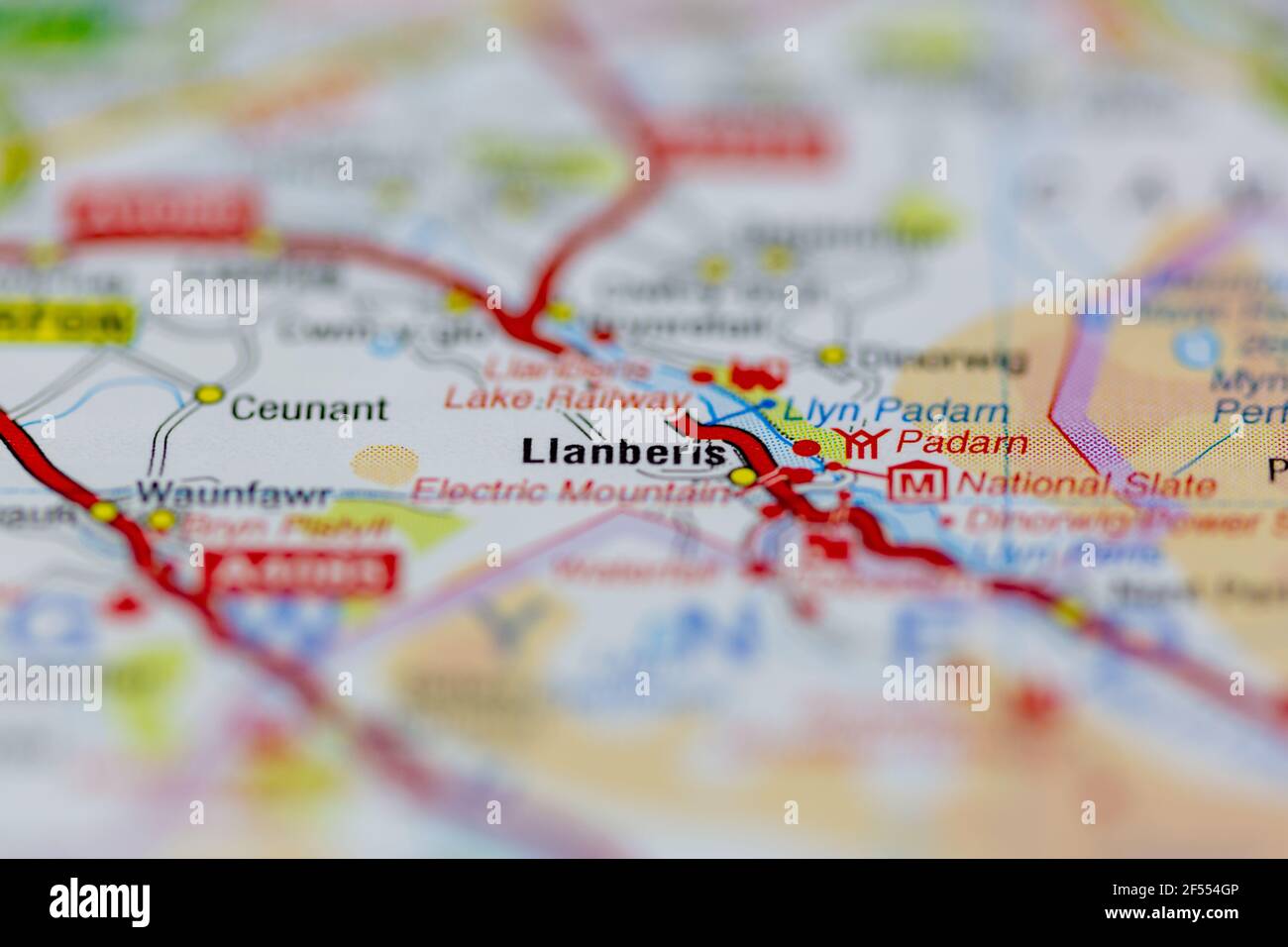 Llanberis Shown on a Geography map or road map Stock Photo Alamy
