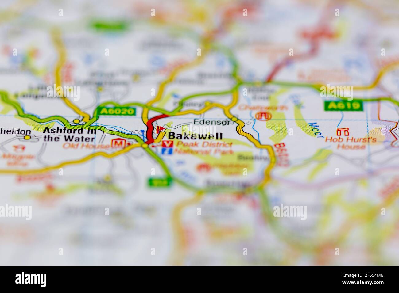 Bakewell Shown on a Geography map or road map Stock Photo Alamy