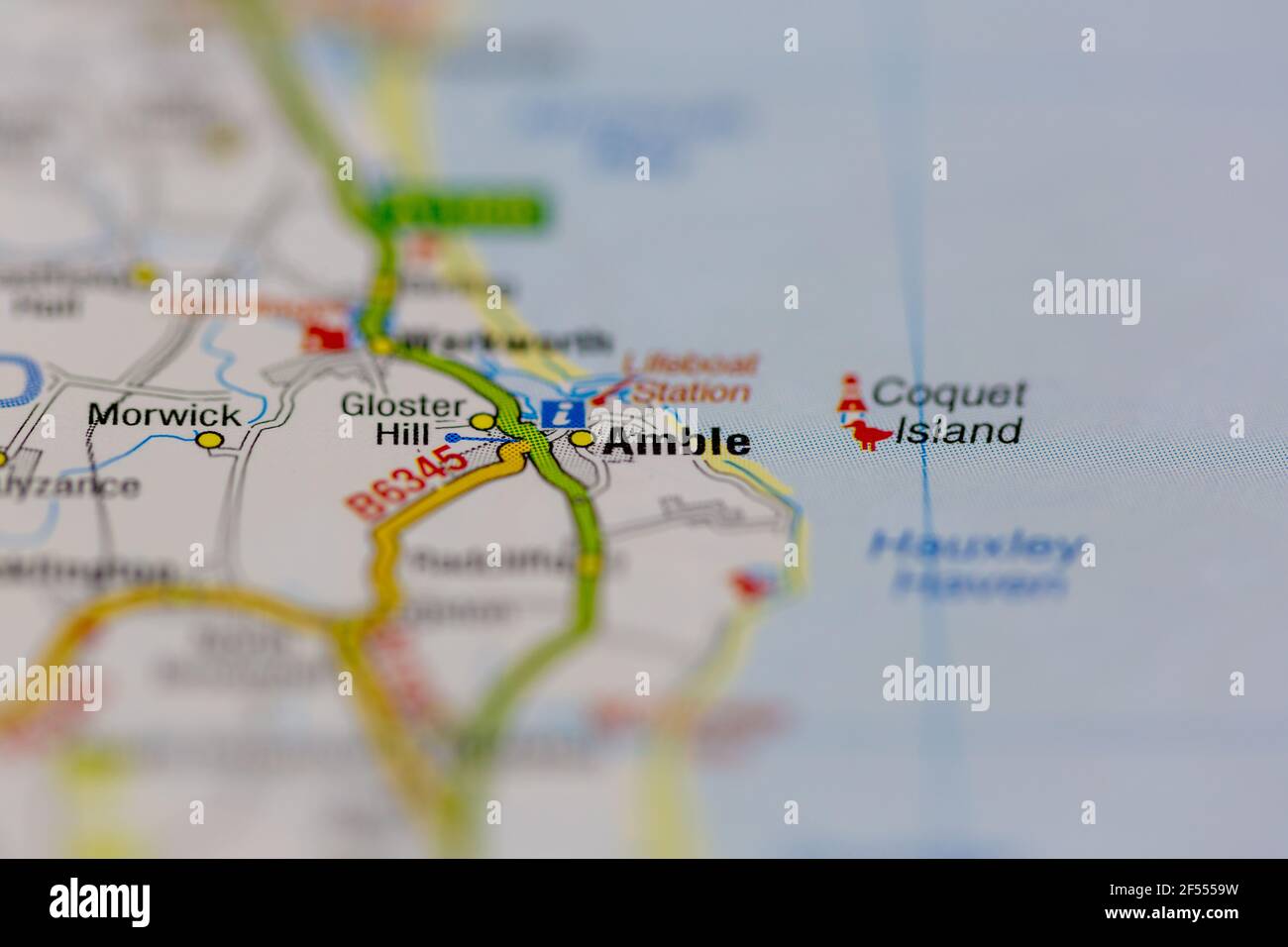 Amble on a map hires stock photography and images Alamy