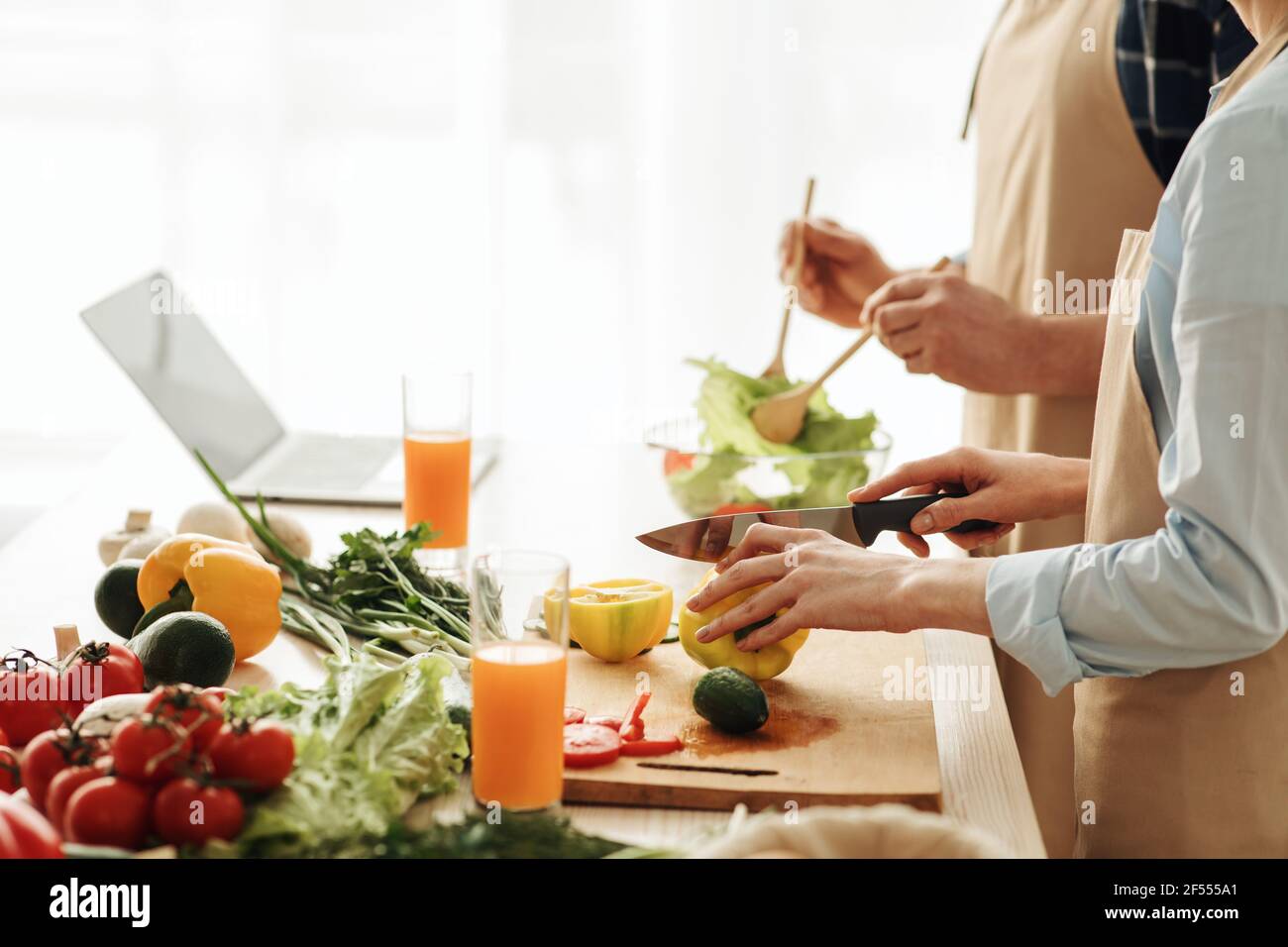 Healthy eating and vegetarianism in senior age Stock Photo