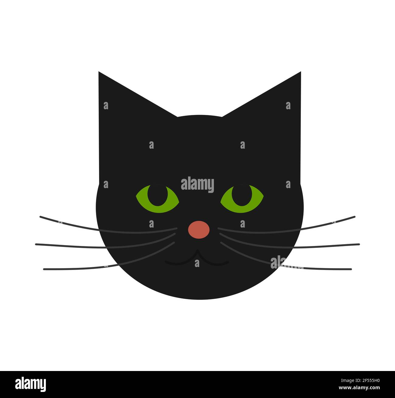 Black Cat Icon Cute Funny Cartoon Smiling Character Kawaii Animal