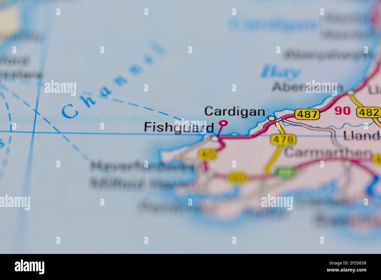 Fishguard on a map hires stock photography and images Alamy