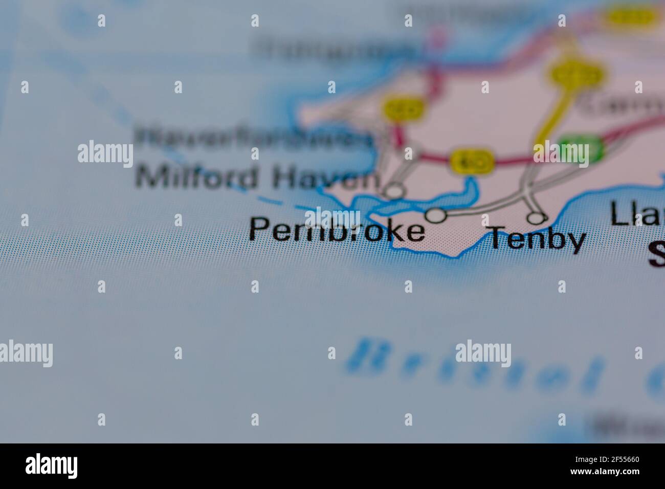 Pembroke Shown on a Geography map or road map Stock Photo Alamy