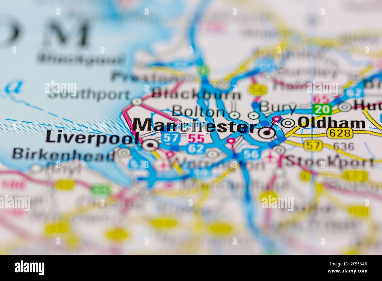 Manchester Shown on a Geography map or road map Stock Photo Alamy