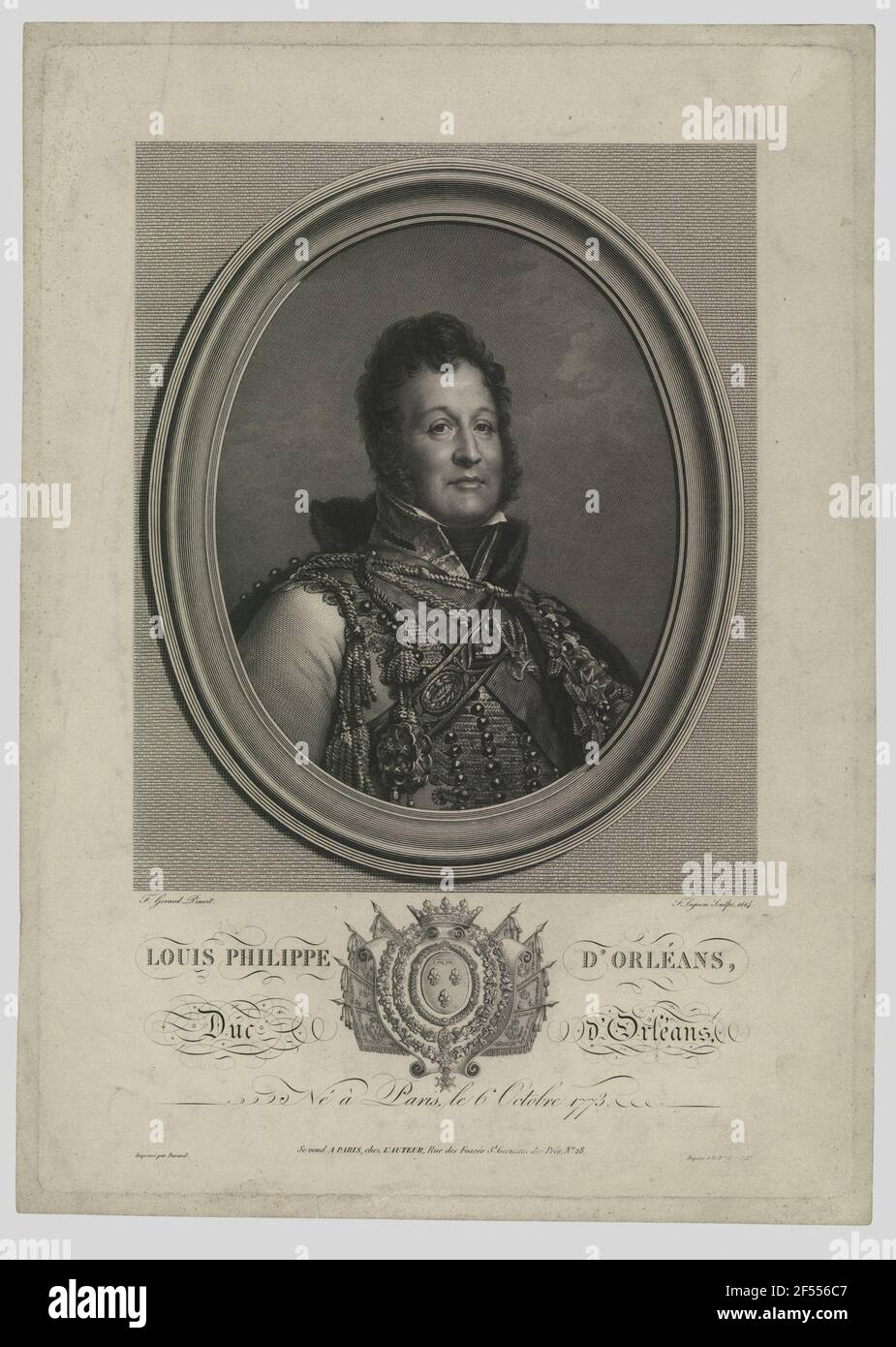 Portrait of Louis Philippe d'Orleans Stock Photo