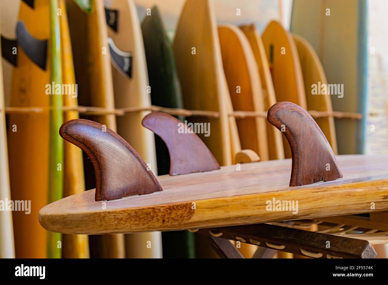 Handmade wooden surfboards hi-res stock photography and images - Alamy