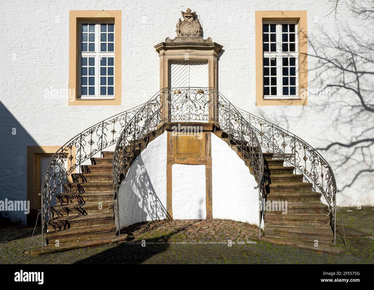 Rheine, Falkenhof (Villa Reni), Innenhof mit Freitreppe Stock Photo
