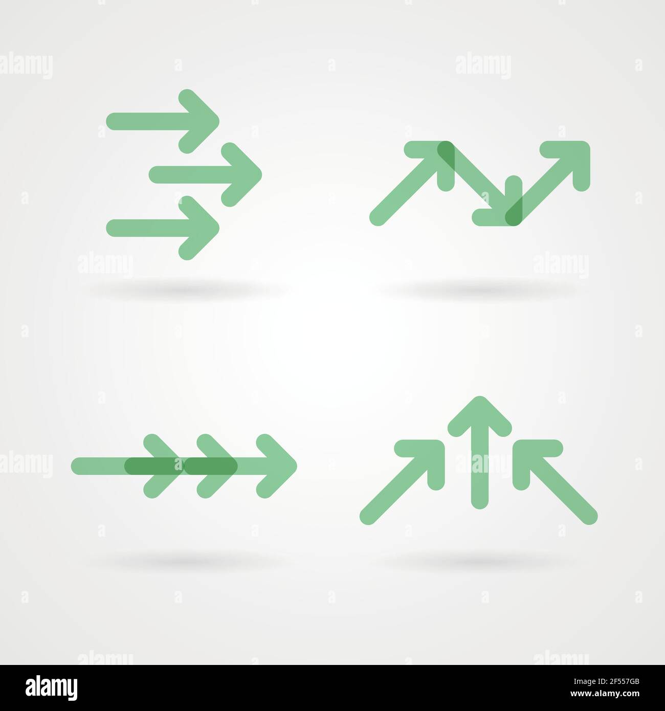 Set: green arrow icons. Vector illustration, flat design Stock Vector ...