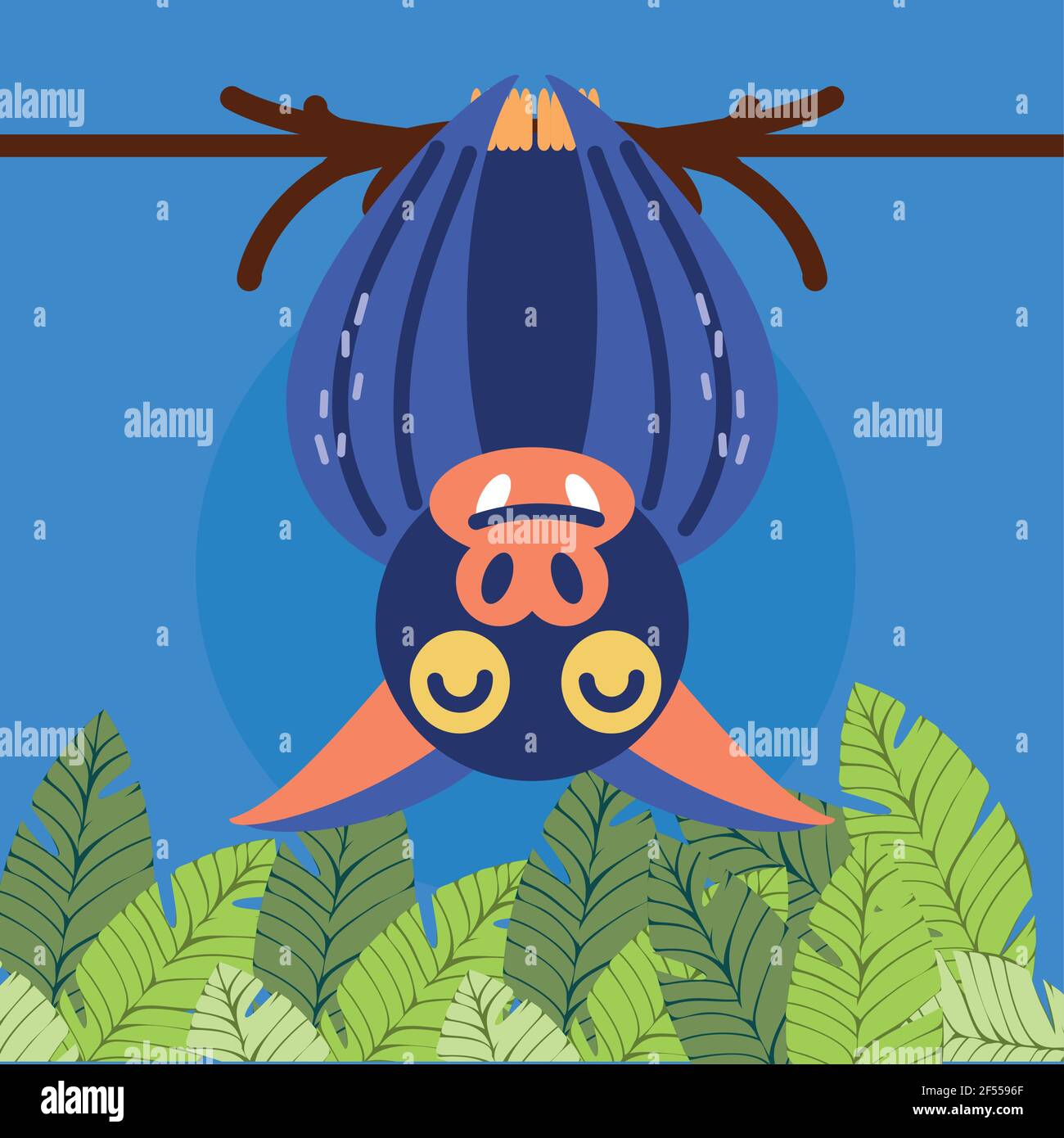 Hanging upside down at a branch Stock Vector Images - Alamy