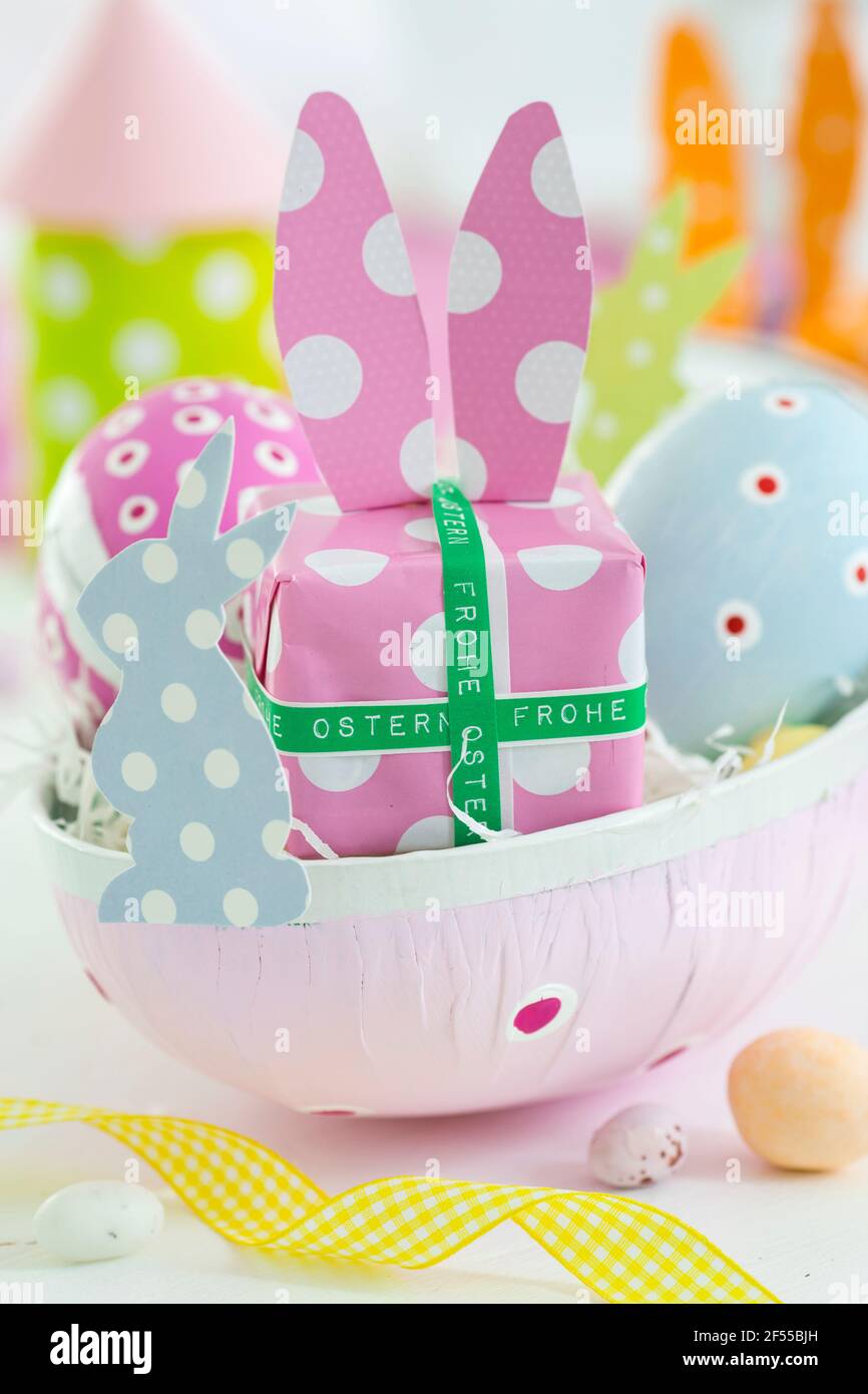 Easter gift with bunny ears and Easter egg UK+Irish rights only/email