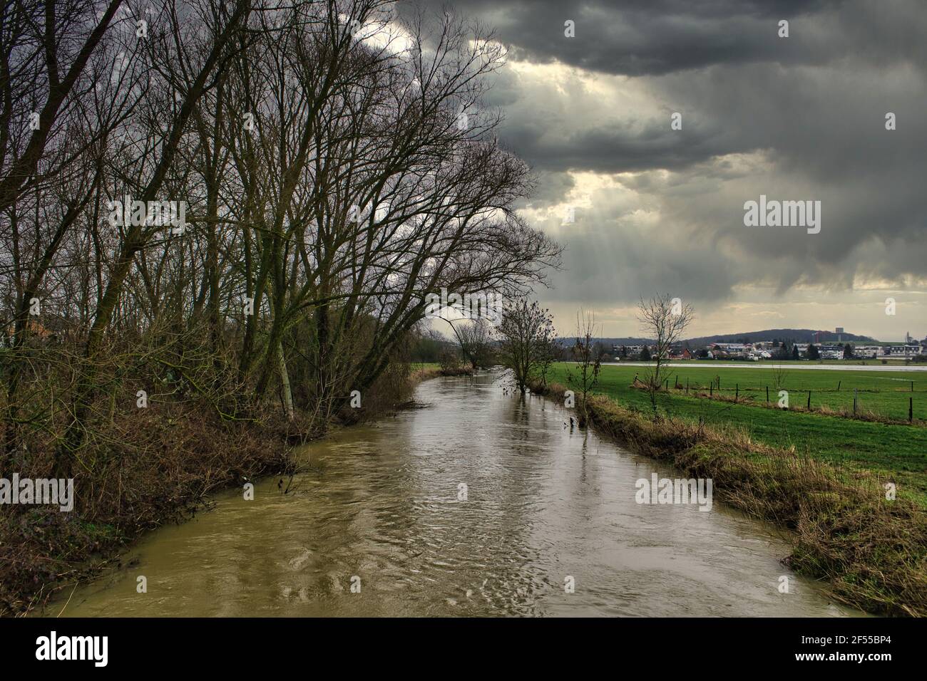 Flooding of the Alzette Stock Photo