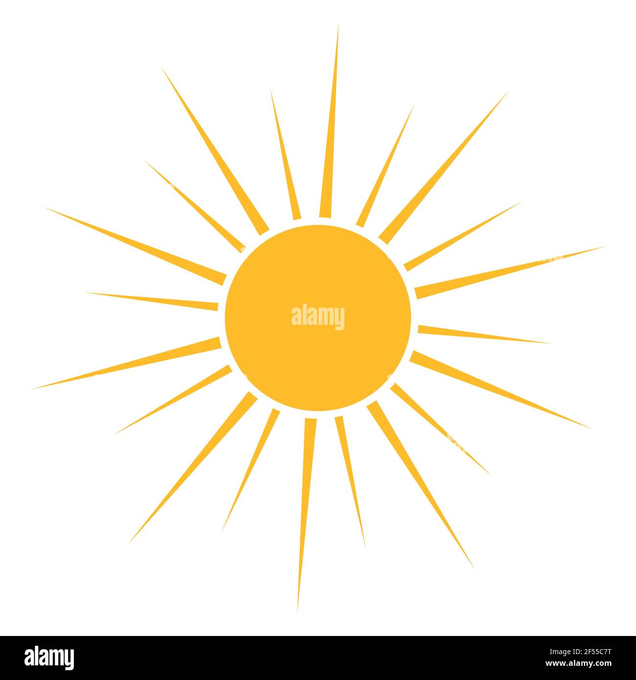 Sun icon with long rays. Vector illustration Stock Vector Image & Art ...