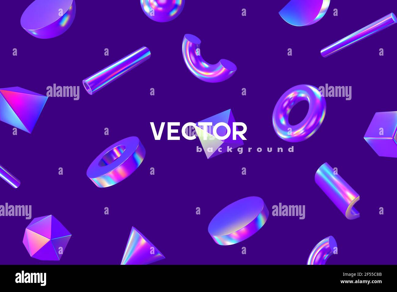 3d render primitives background. Stock Vector