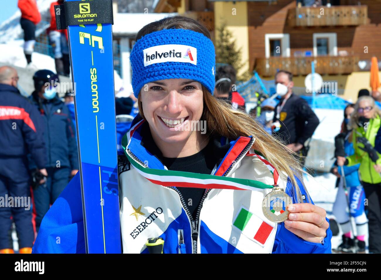 Livigno, Livigno, Italy, 24 Mar 2021, Happiness of Marta Bassino the winner  of Giant Slalom during