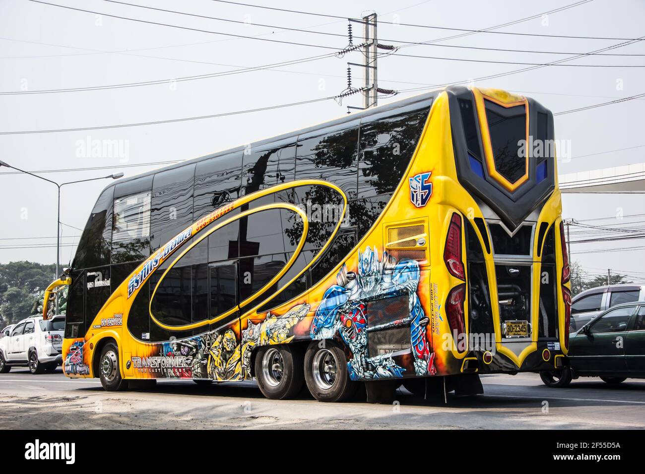 Thailändischer Bus Orange Transport Auto Fahrer Fahrpreis Autobus