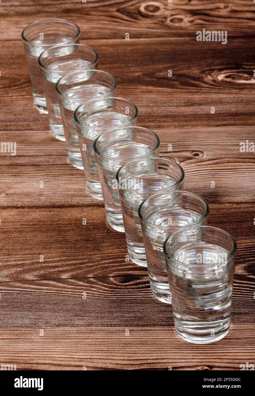 Eight tall glasses of water Essential water for the proper