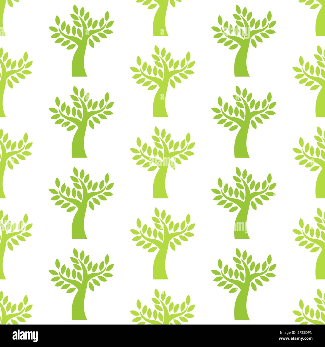 Olive trees seamless pattern. Vector illustration Stock Vector