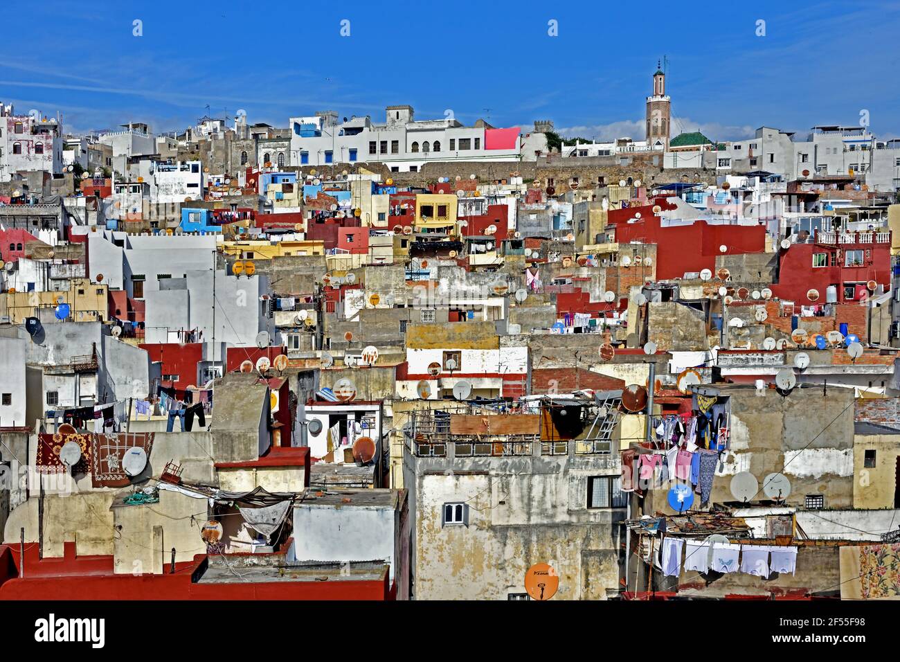 panoramic view of  the Old centre Medina Tangier, Morocco, Northern Africa ,Moroccan, Stock Photo
