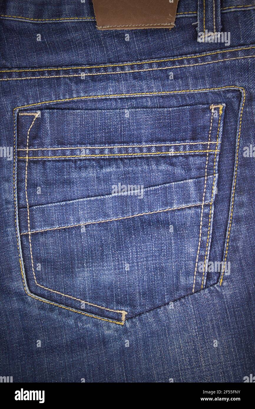 Blue Jeans Back Pockets Paint Spots Stock Photo 1484324087