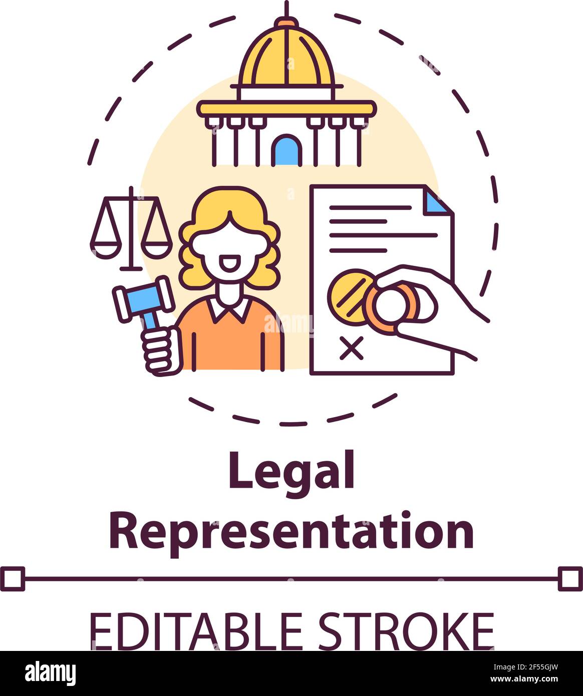 Legal representation concept icon Stock Vector Image & Art - Alamy