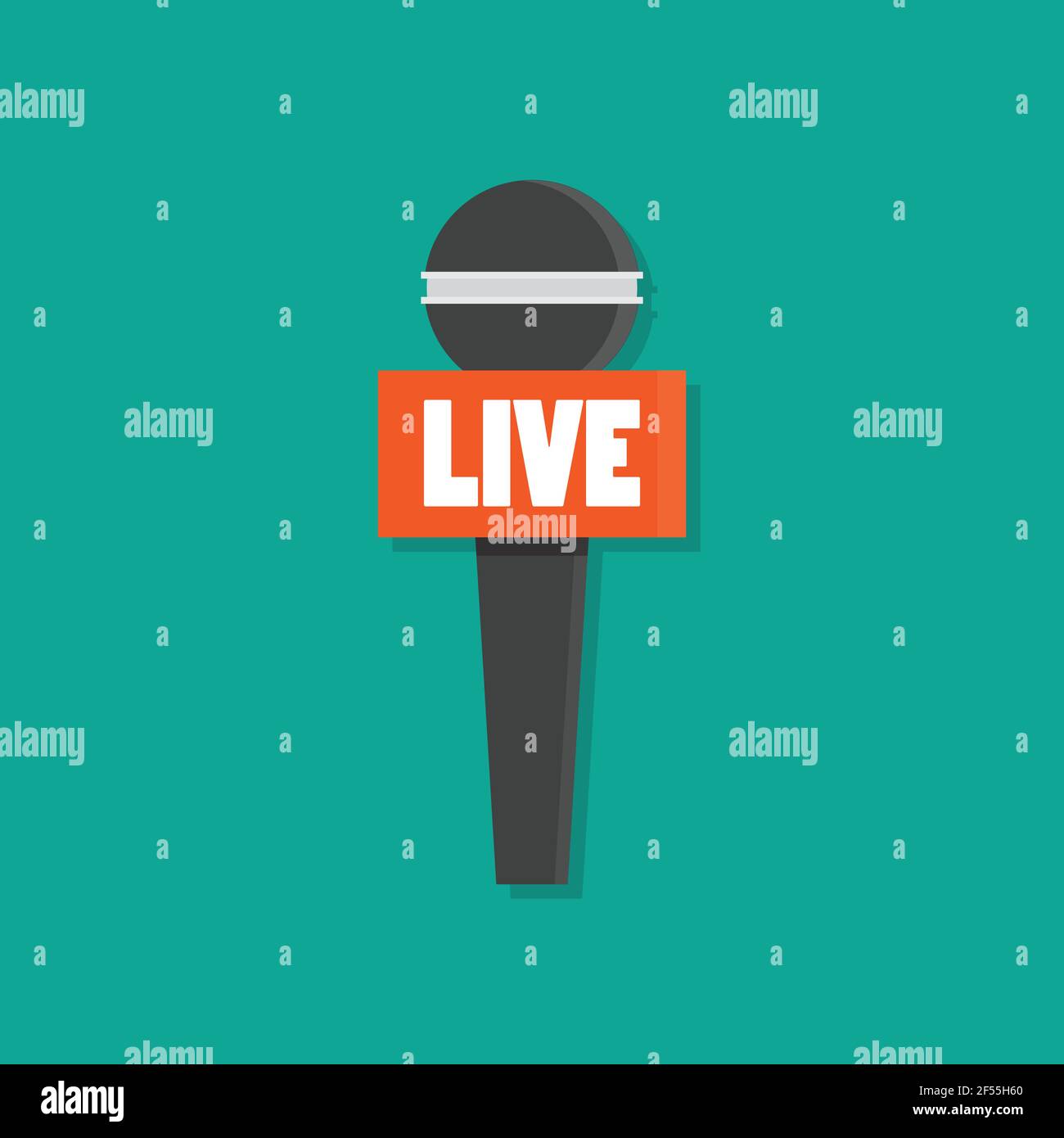 Microphone news flat style. Vector illustration Stock Vector