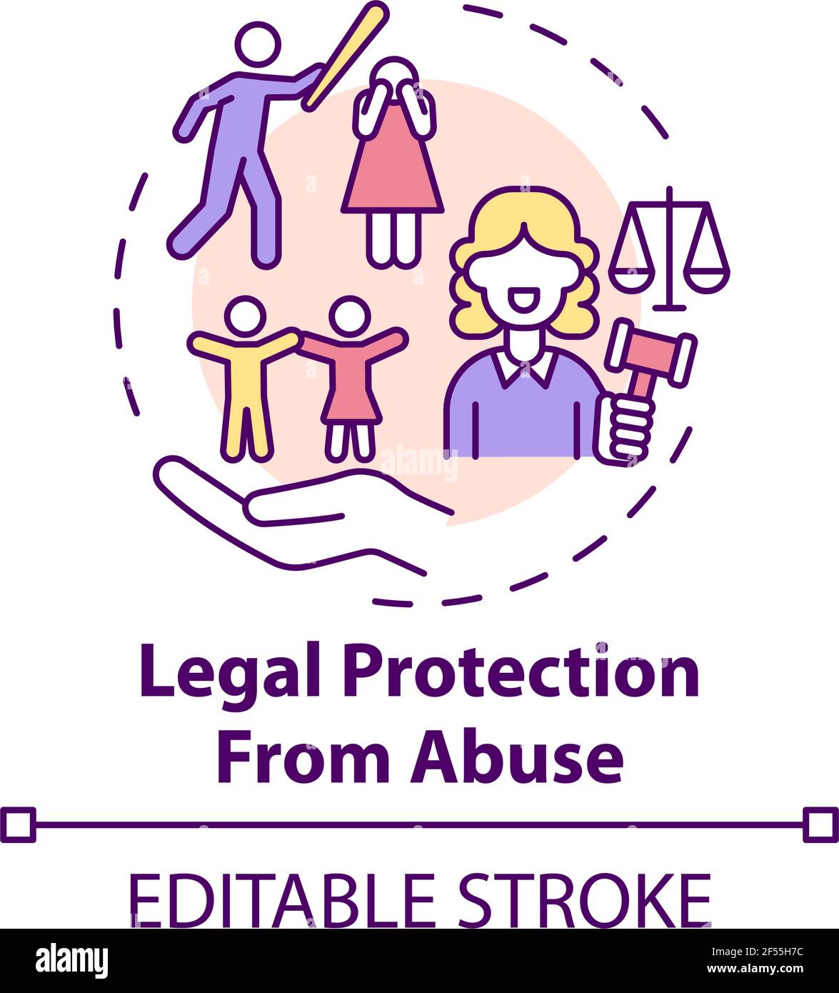 Legal protection from abuse concept icon Stock Vector Image & Art Alamy