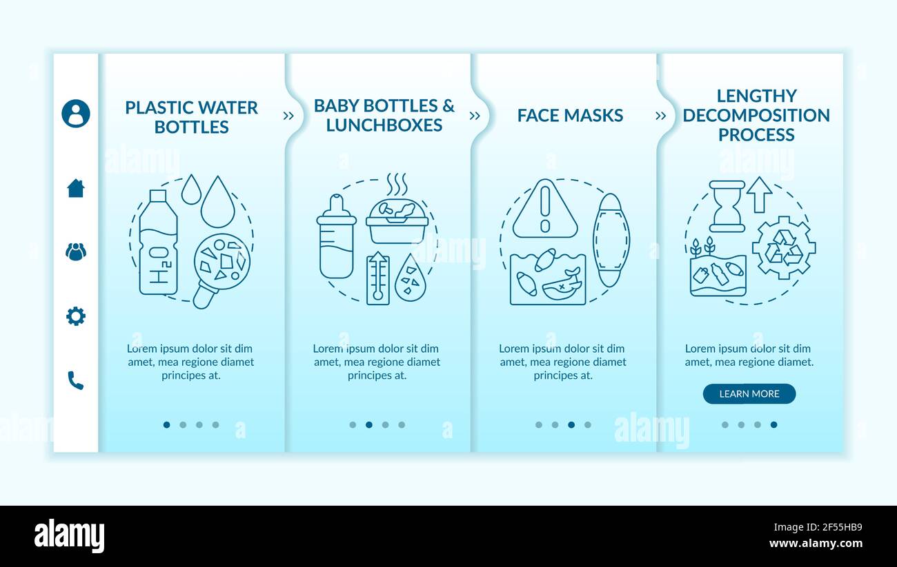 Top environmental challenges onboarding vector template Stock Vector