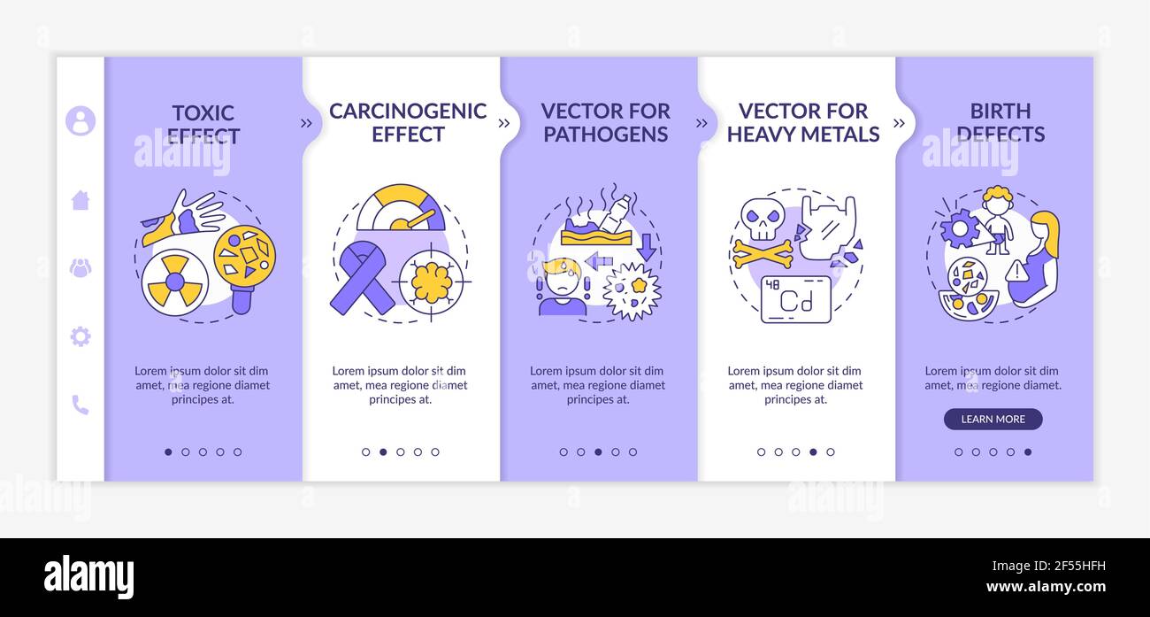 Microplastics health effects onboarding vector template Stock Vector