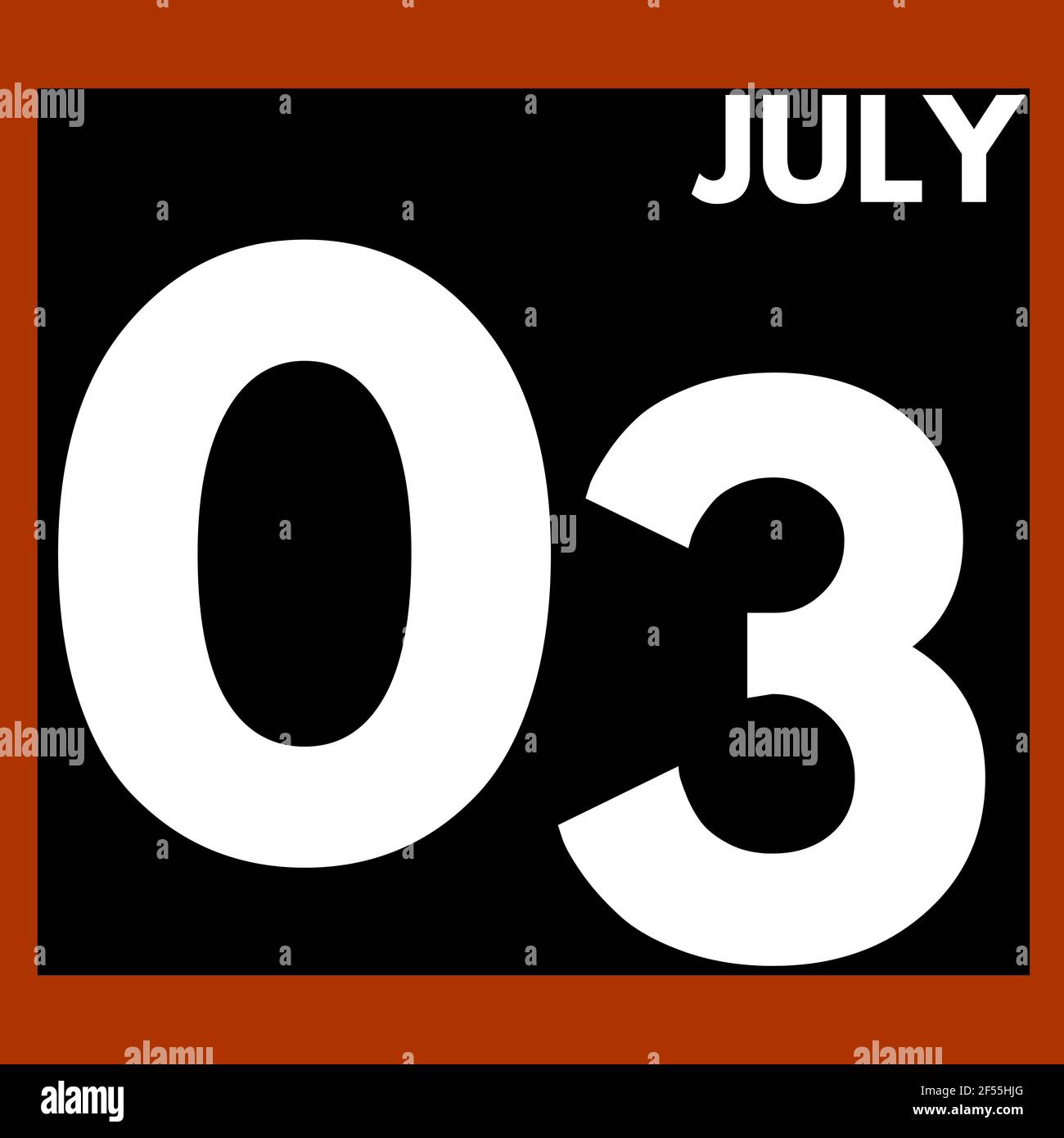 July 3 . Modern daily calendar icon .date ,day, month .calendar for the ...