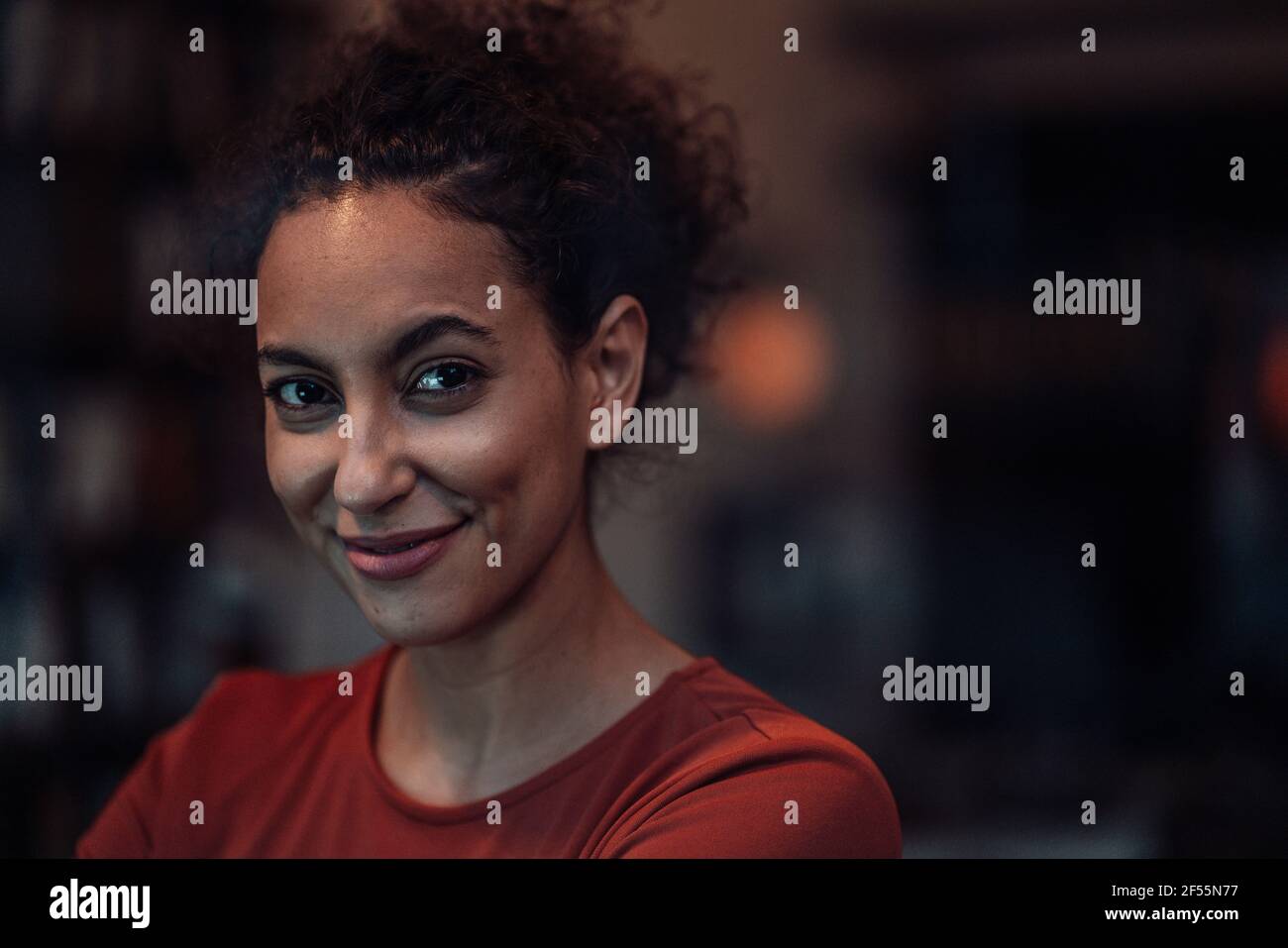 Staring woman hires stock photography and