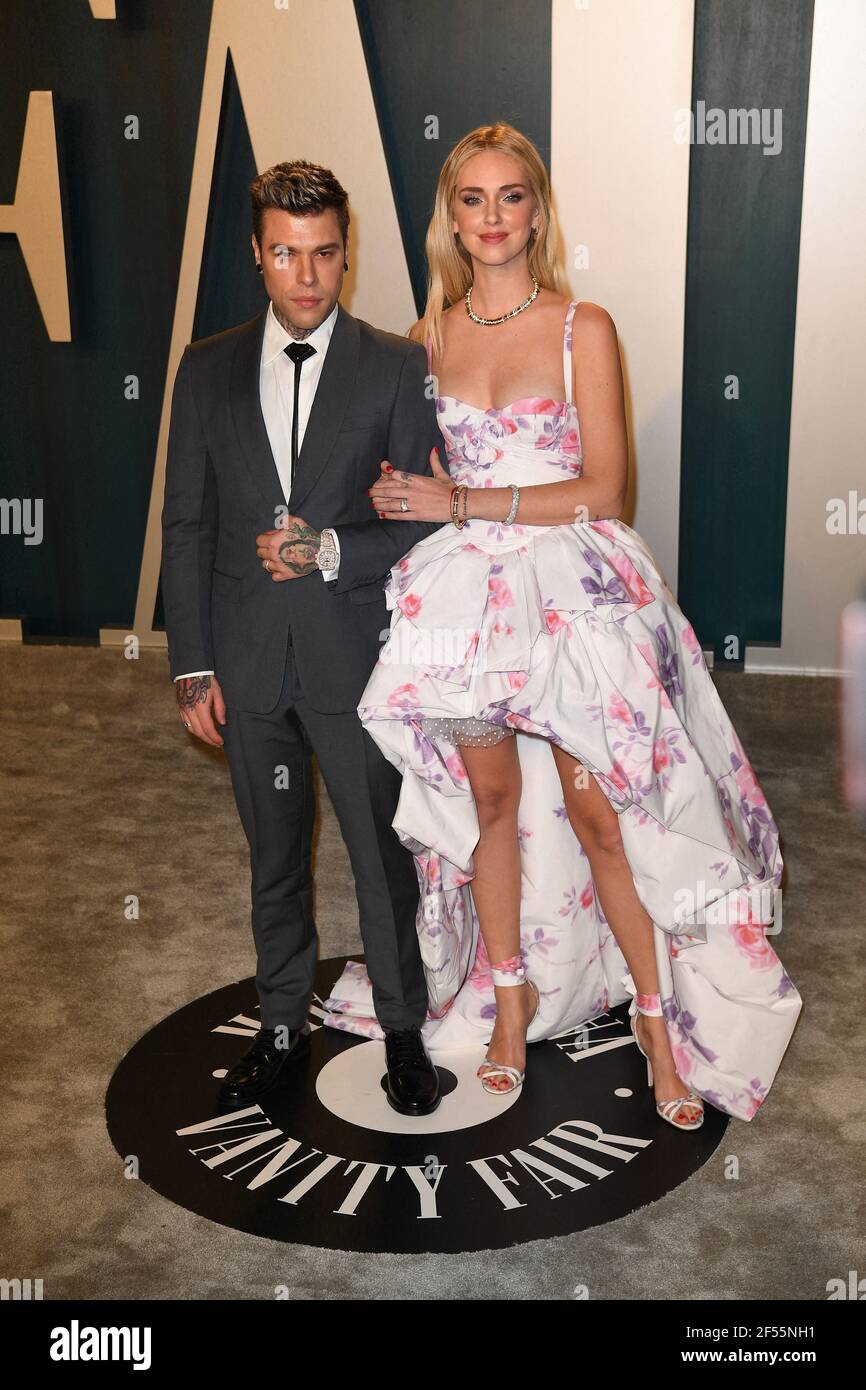 File photo dated February 9, 2020 of Fedez and Chiara Ferragni attending  the Vanity Fair Oscar party at Wallis Annenberg Center for the Performing  Arts on February 09, 2020 in Beverly Hills,