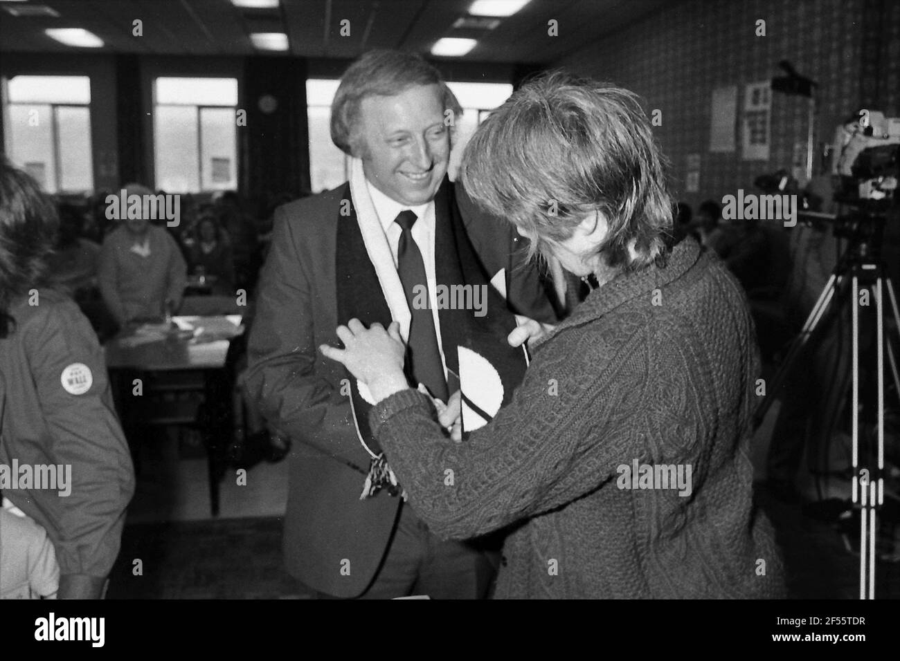 Arthur Scargill at CND meeting in Shipley in 1983 Stock Photo
