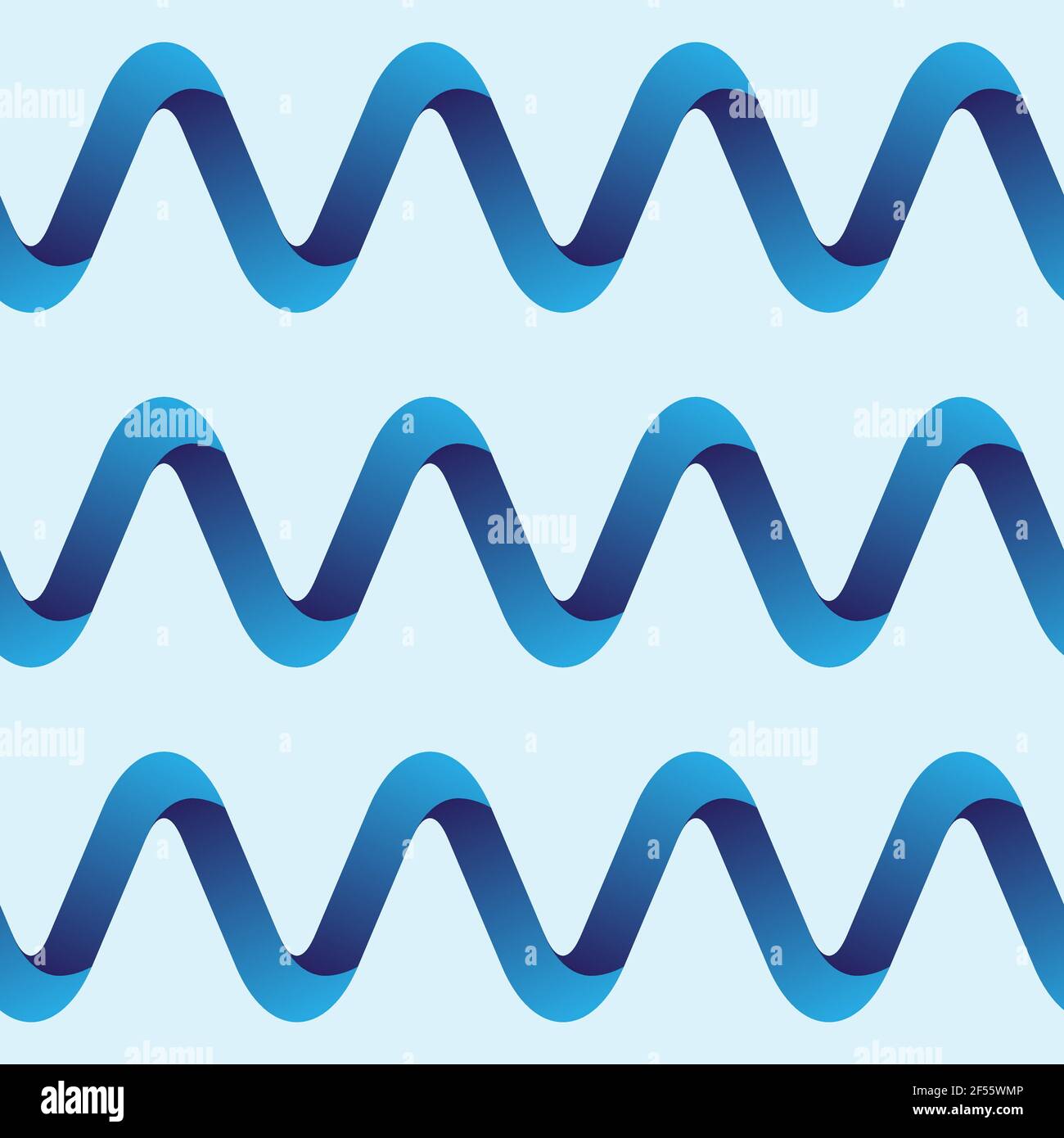 Abstract geometric seamless pattern with strips of tapes, blue ribbons. Vector color background. Stock Vector